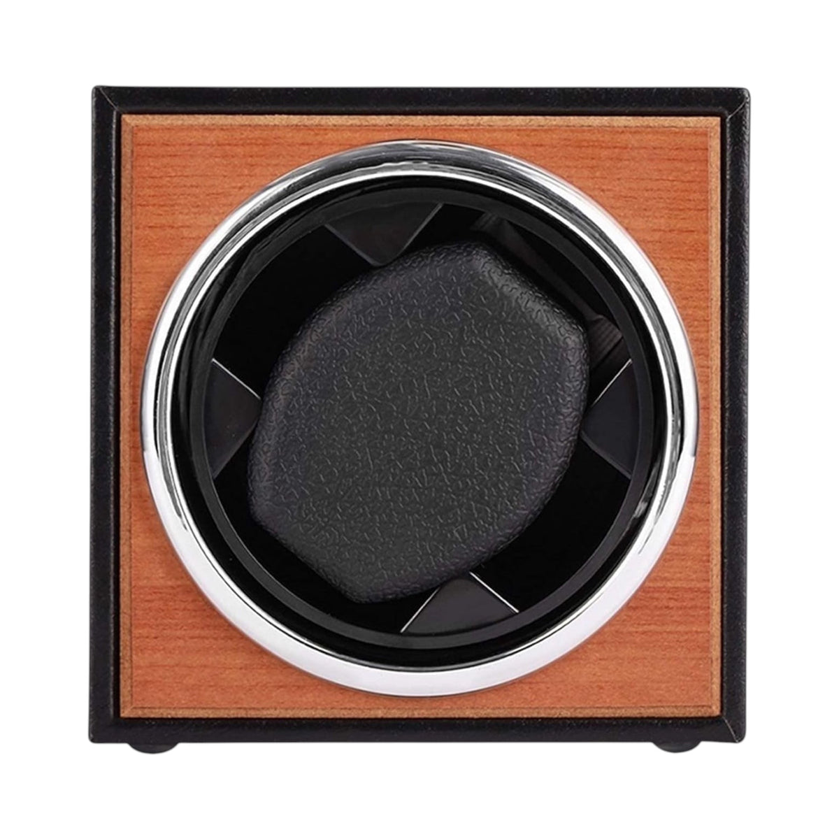 Remontoir pour montre automatique Maison Orvian Genèse en bois de chêne naturel et intérieur noir, format cube.