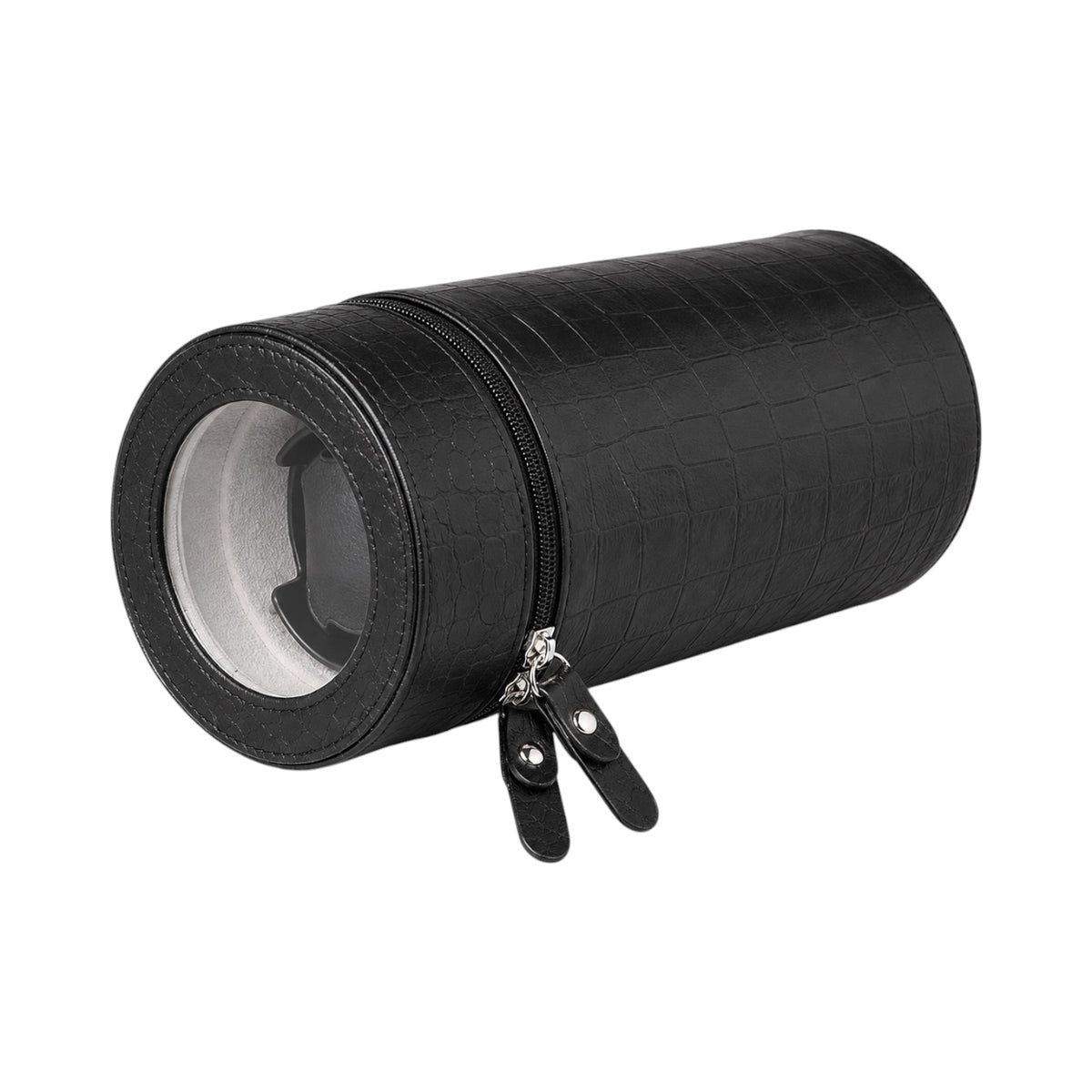 Remontoir de voyage Maison Orvian Orion noir en simili cuir façon crocodile pour une montre automatique