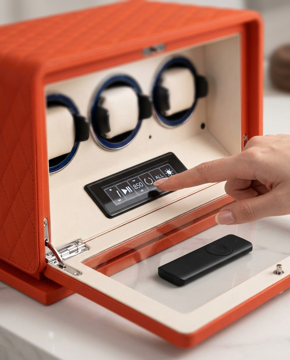 Écran tactile et télécommande du remontoir Pégase