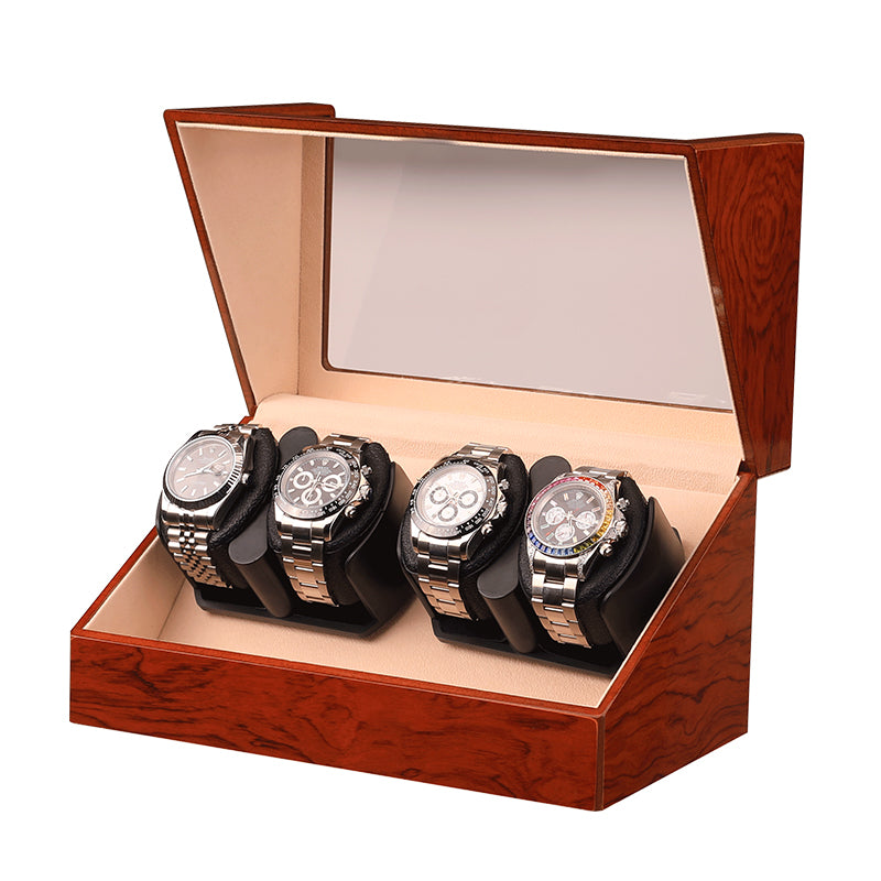 Remontoir Atlas 4 montres 4 montres finition palissandre en bois laqué – Maison Orvian