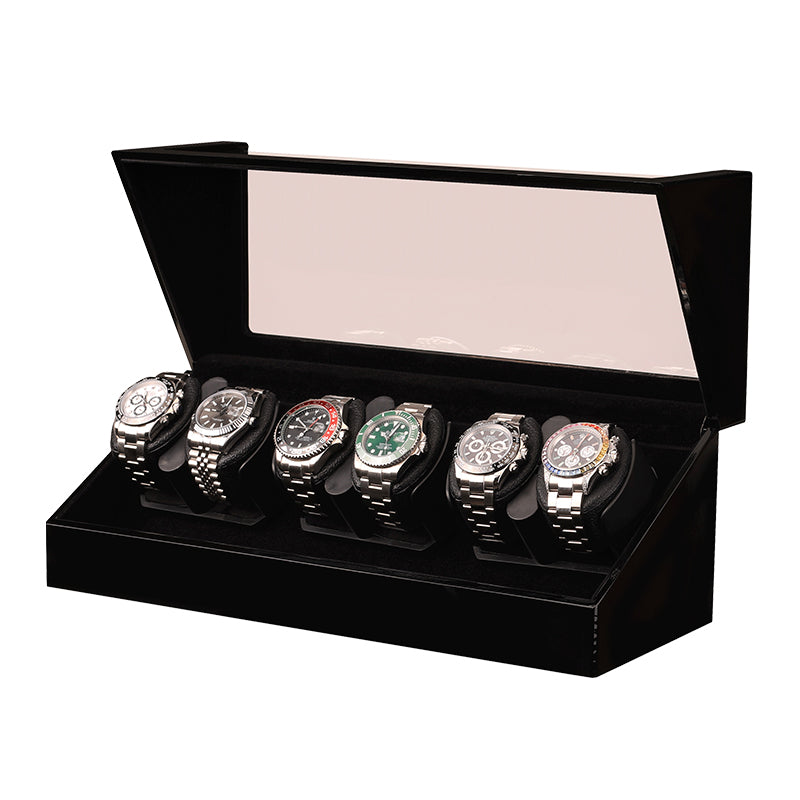 Remontoir Atlas 6 montres 6 montres finition noir laqué en bois laqué – Maison Orvian