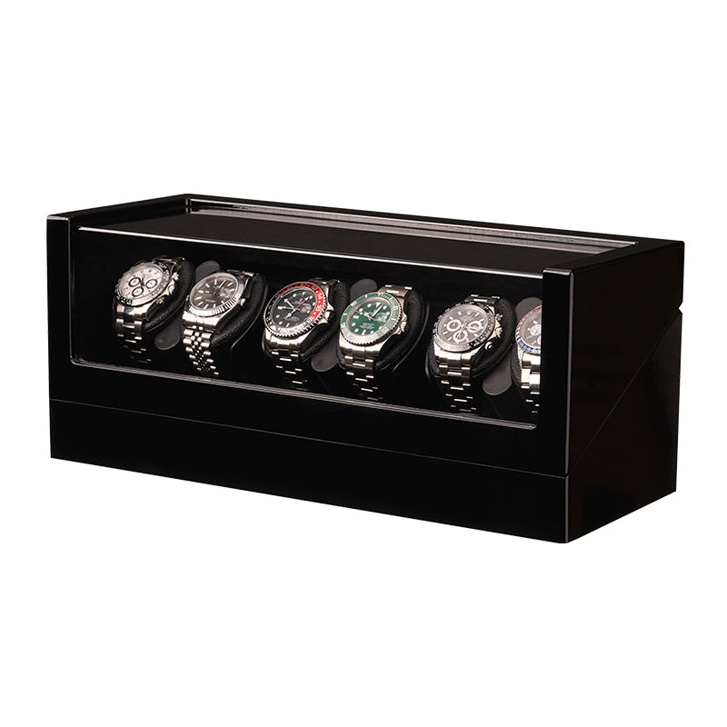 Remontoir Atlas 6 montres 6 montres finition noir laqué en bois laqué – Maison Orvian
