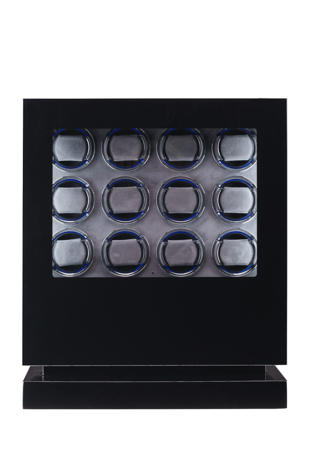 Remontoir Éclipse 12 montres noir et gris, porte fermée, vue de face