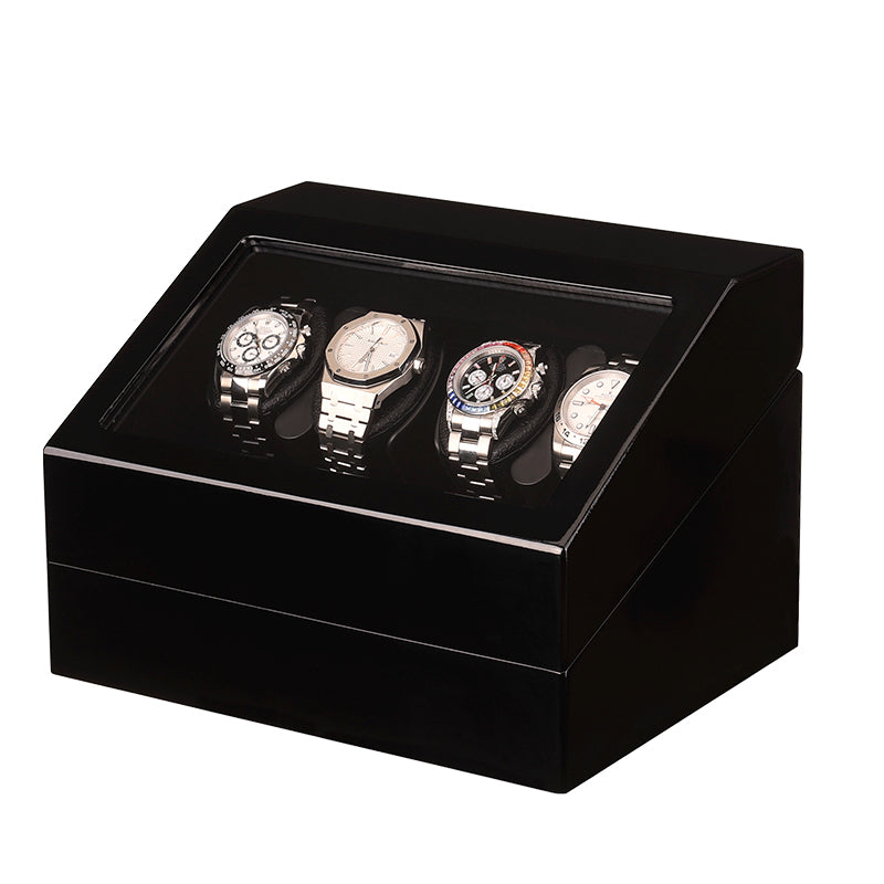 Remontoir Hélios 4 montres 4 montres finition noir laqué en bois laqué – Maison Orvian