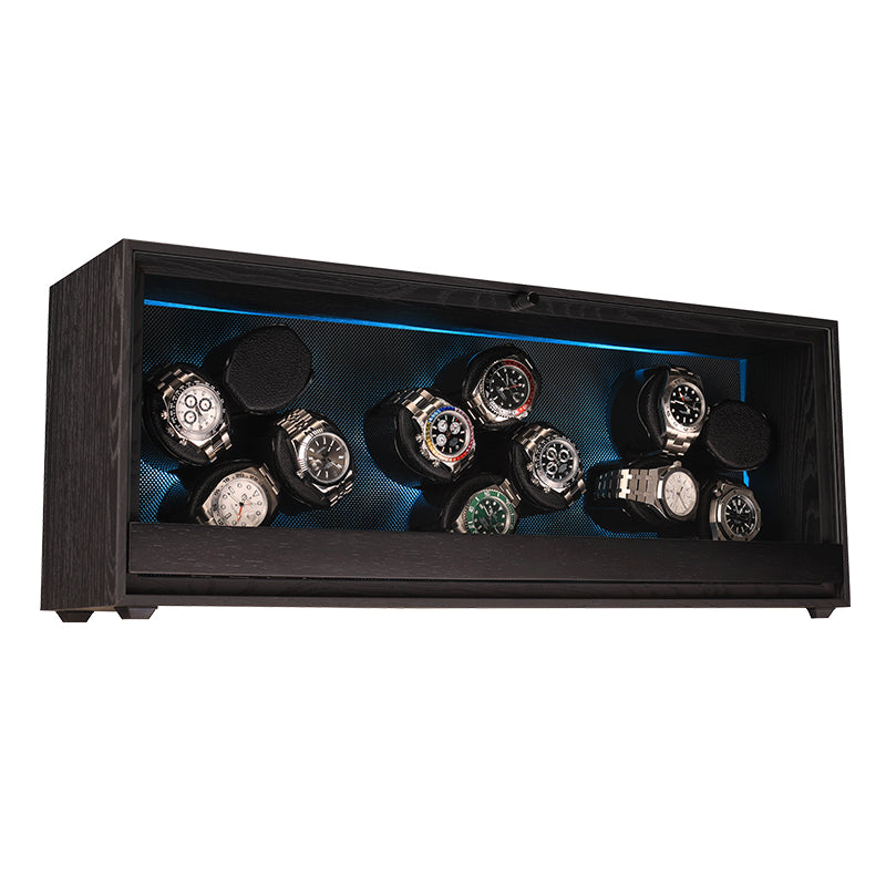 Remontoir Zénith 12 montres noir bois et carbone – Maison Orvian