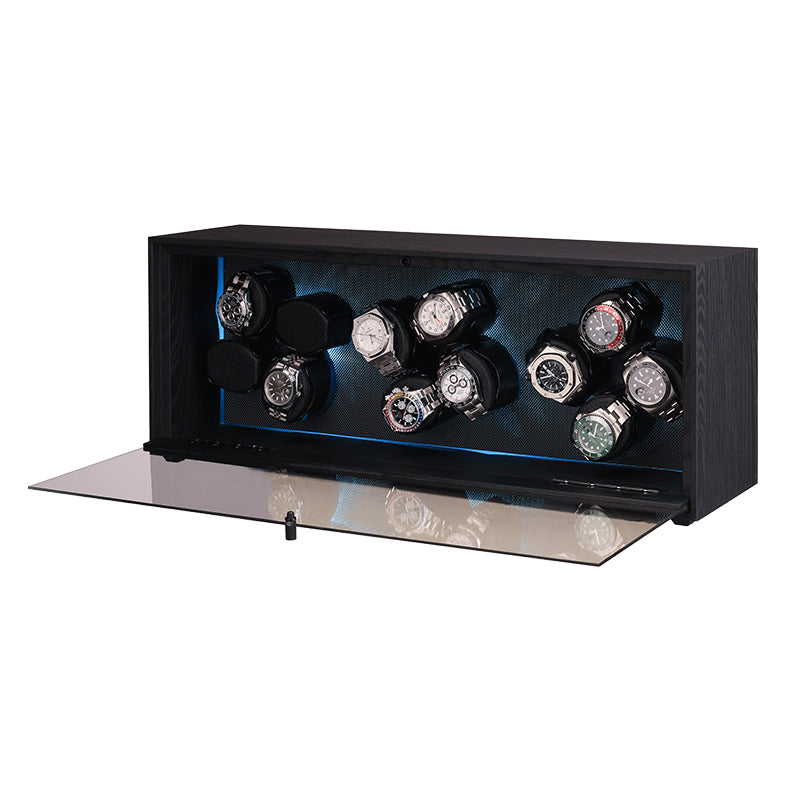Remontoir Zénith 12 montres noir bois et carbone – Maison Orvian