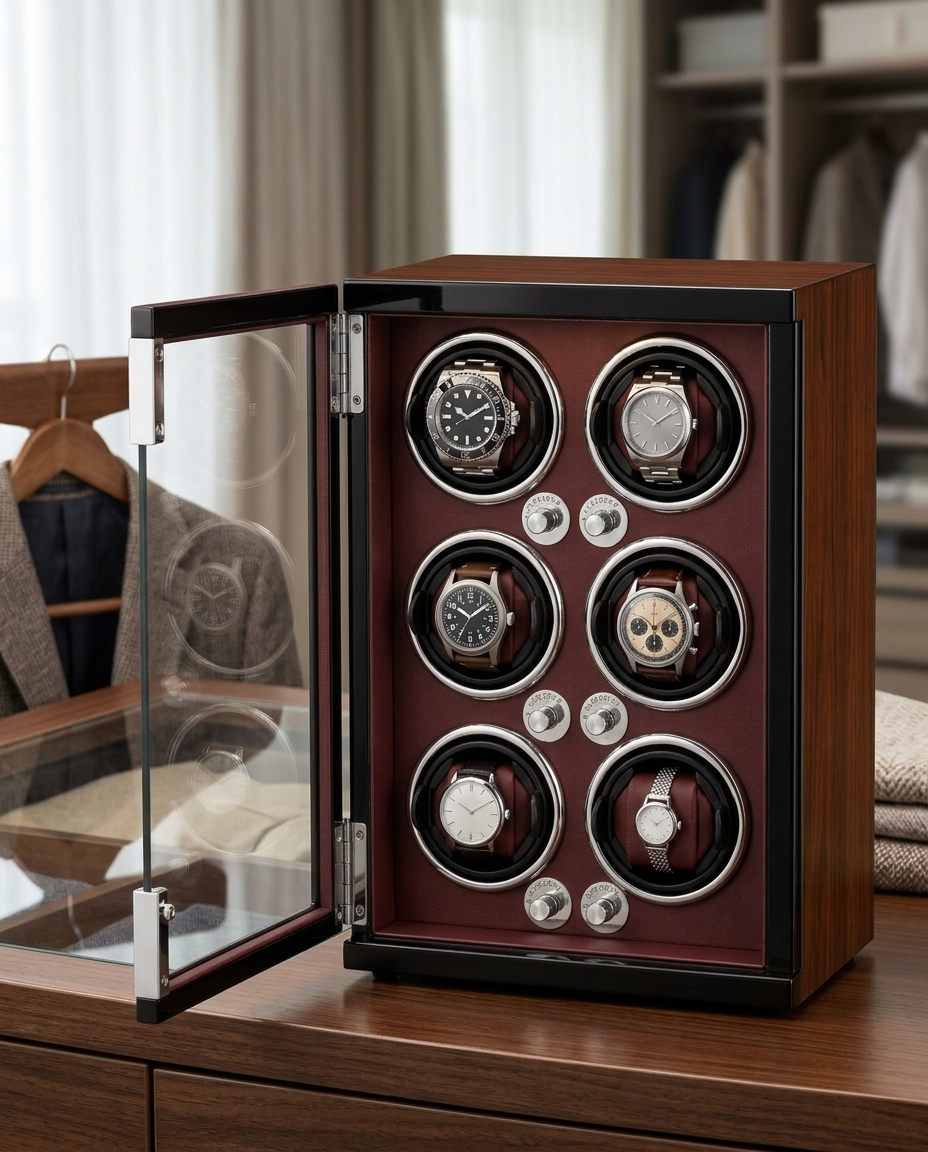 Six montres de tailles différentes dans le remontoir Antarès