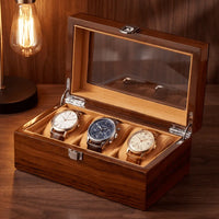 Boîte à montres Rivoli brun 3 montres — Maison Orvian