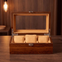 Boîte à montres Rivoli brun 3 montres — Maison Orvian