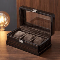 Boîte à montres Richelieu noir 3 montres — Maison Orvian