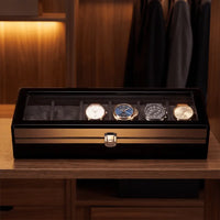 Boîte à montres Richelieu noir 6 montres — Maison Orvian