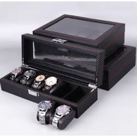 Boîte à montres Haussmann cuir noir 3 montres — Maison Orvian