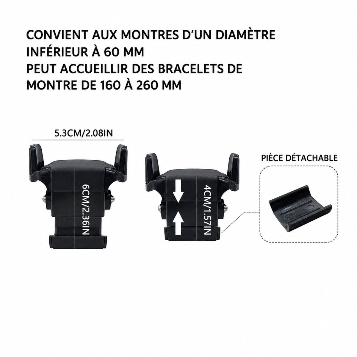 Porte-montre réglable pour remontoir Altaïr, pièce amovible et dimensions — Maison Orvian