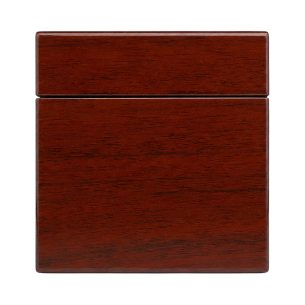 Boîte à montres Maison Orvian Rivoli en bois brun avec couvercle fermé, design élégant et finition vernie.