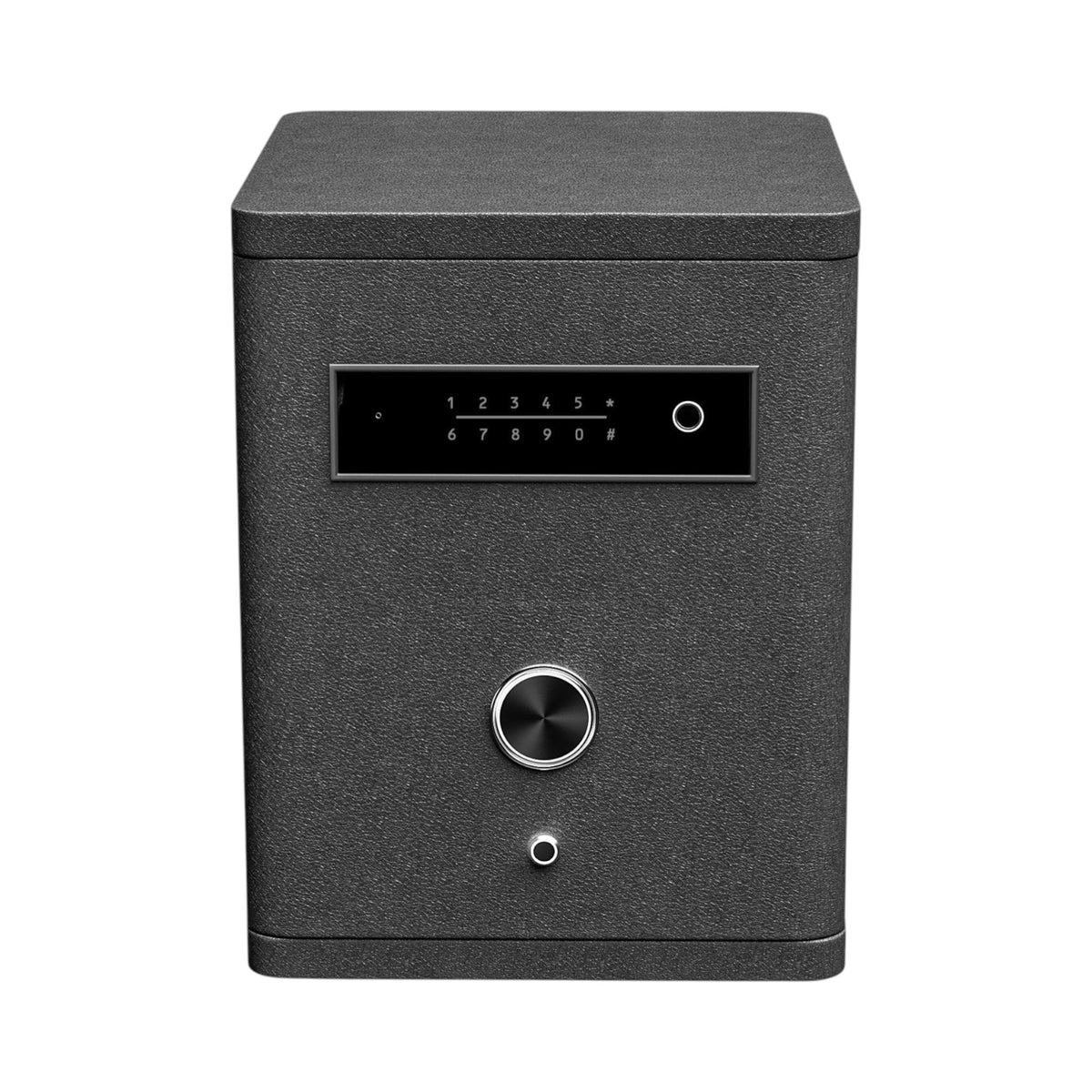 Coffre-fort Maison Orvian Sirius noir en acier avec clavier numérique et scanner biométrique pour 9 montres
