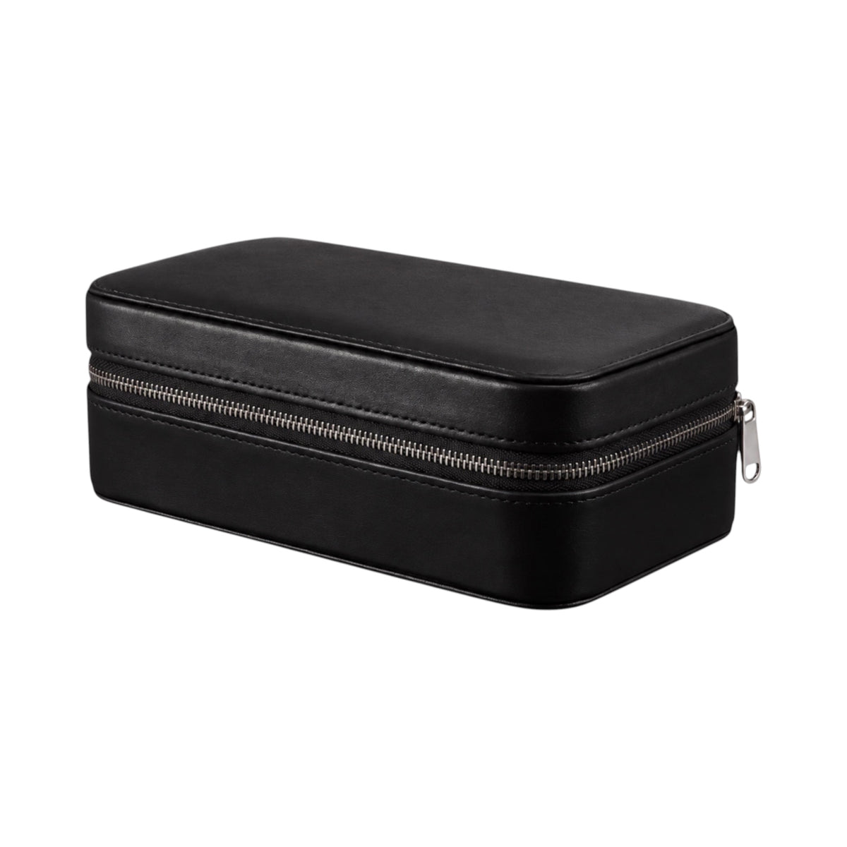 Étui de voyage Maison Orvian pour 3 montres en cuir noir avec fermeture éclair robuste et design compact