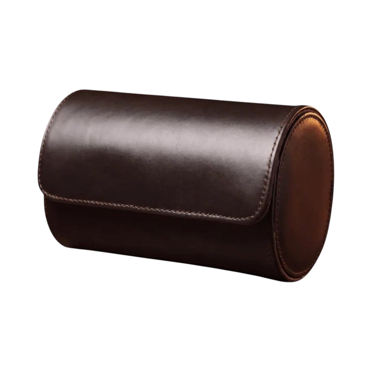 Étui de voyage Maison Orvian pour 2 montres en similicuir marron ébène avec intérieur en microfibre protectrice
