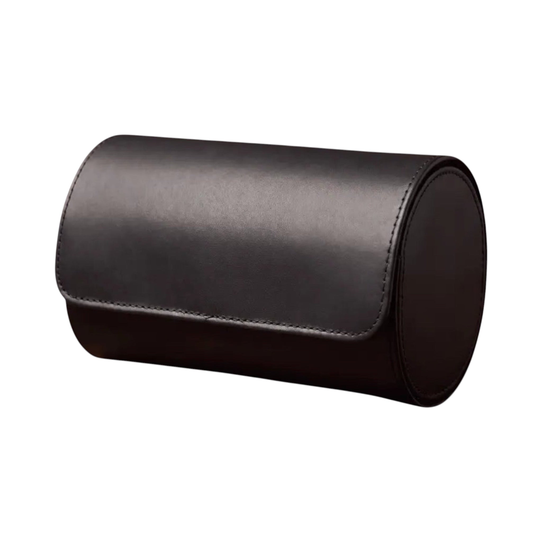 Étui de voyage Maison Orvian pour 2 montres en similicuir noir, format cylindrique compact et protecteur