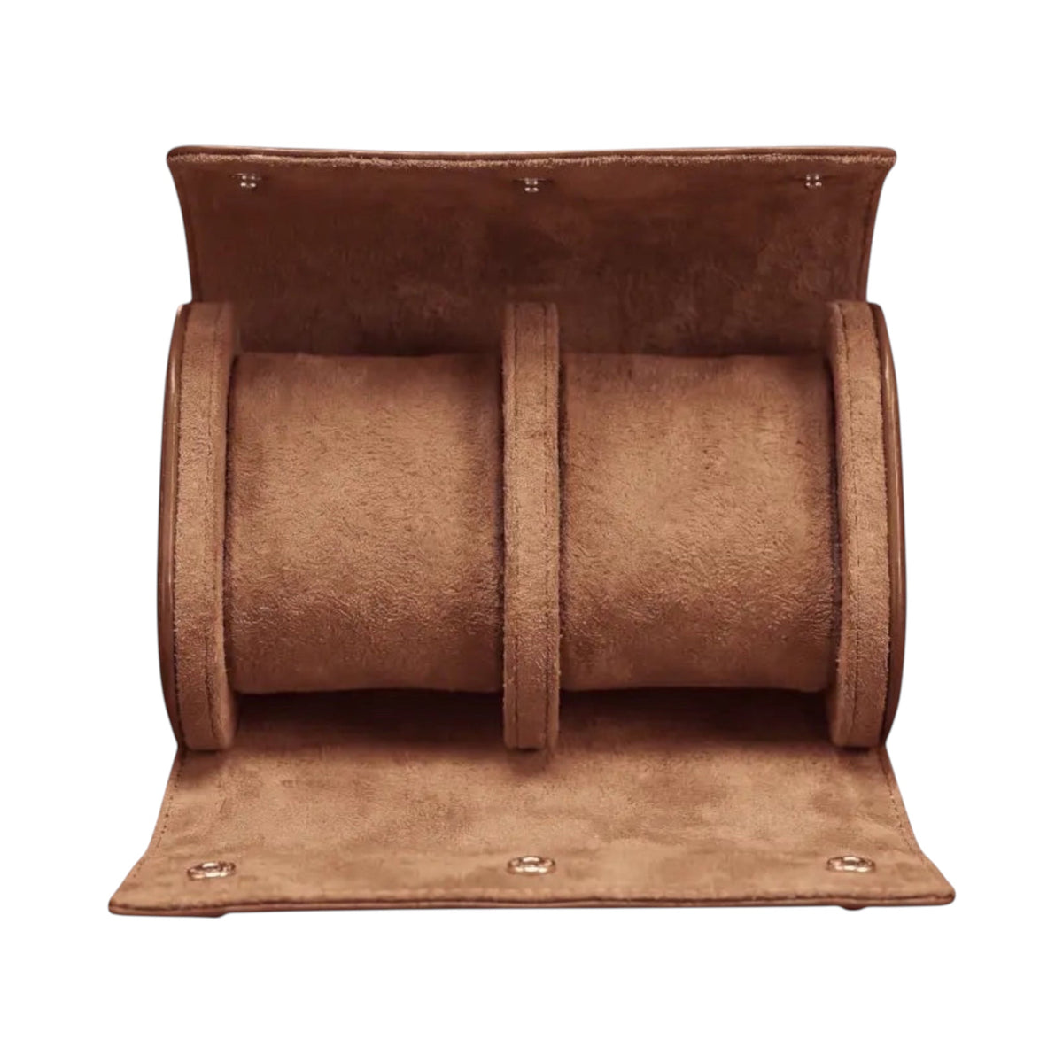 Étui de voyage Maison Orvian pour 2 montres en similicuir marron avec intérieur en microfibre douce