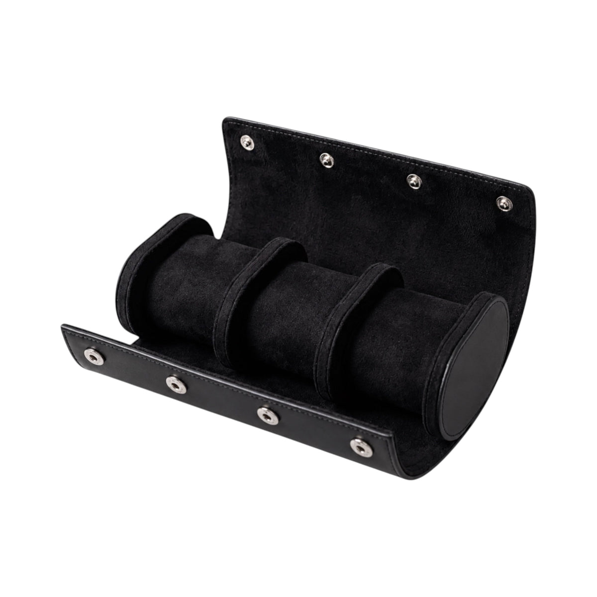 Étui de voyage Maison Orvian pour 3 montres en similicuir noir avec intérieur en microfibre douce