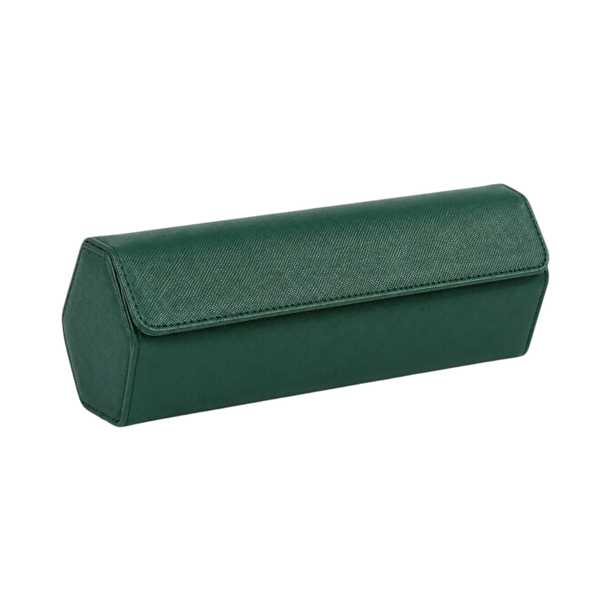 Étui Traversée fermé, cuir grainé vert et fermeture éclair renforcée — Maison Orvian