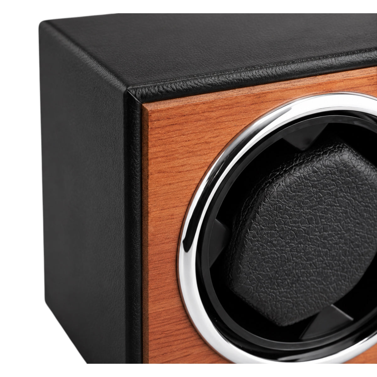 Remontoir pour montre automatique Maison Orvian Genèse en bois de chêne naturel et habillage noir avec finition élégante