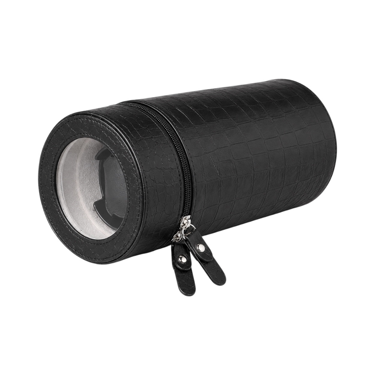 Remontoir de voyage Maison Orvian Orion noir en simili cuir façon crocodile pour une montre automatique