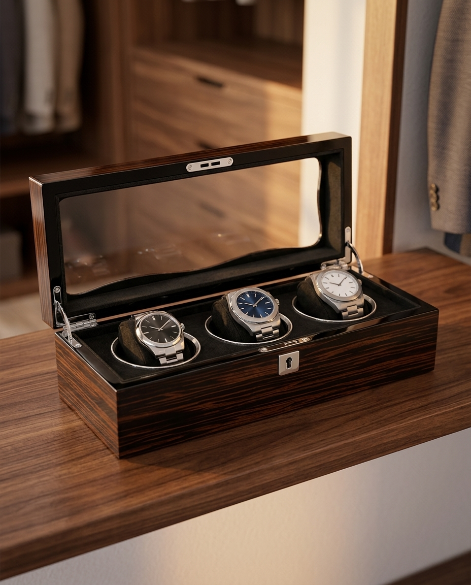 Boîte à montres Opéra 3 montres sur une étagère