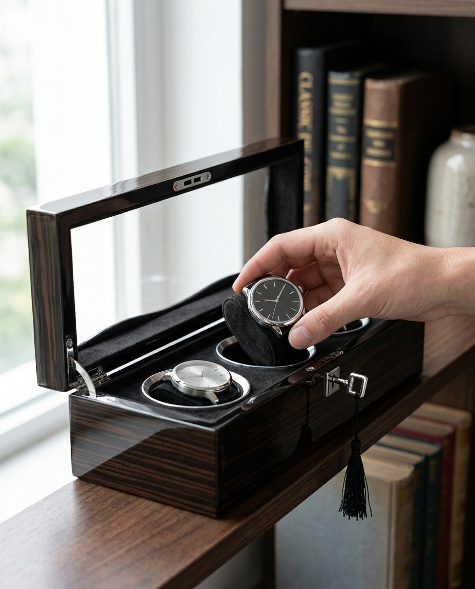 Boîte Opéra 3 montres sur une étagère étroite