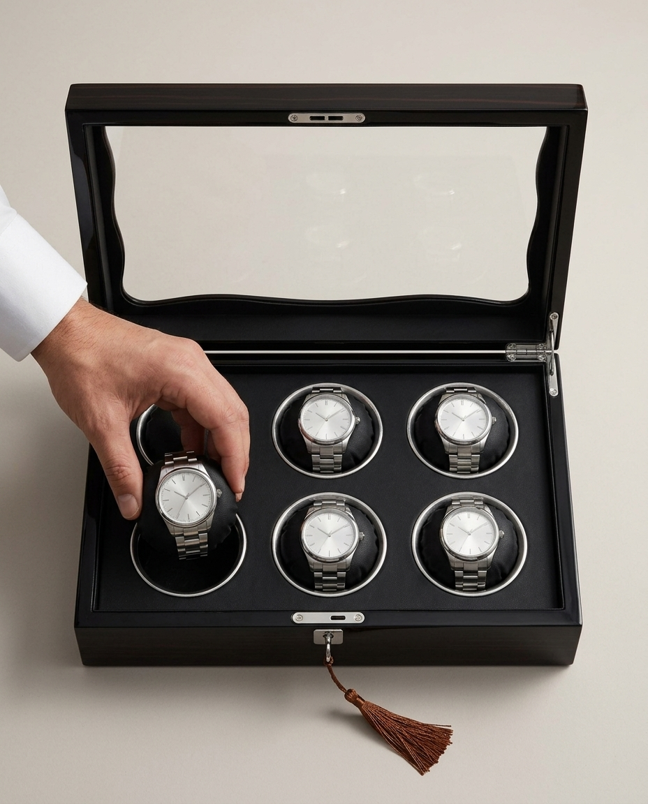 Main qui choisit une montre dans la boîte Opéra 6