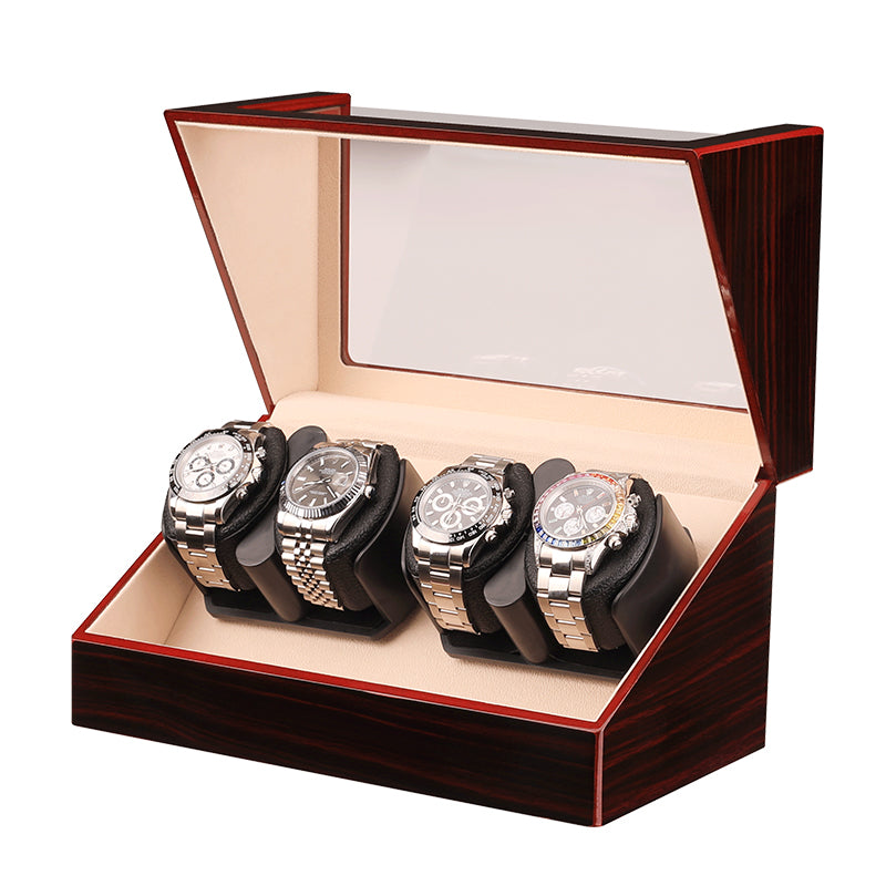 Remontoir Atlas 4 montres 4 montres finition ébène en bois laqué – Maison Orvian