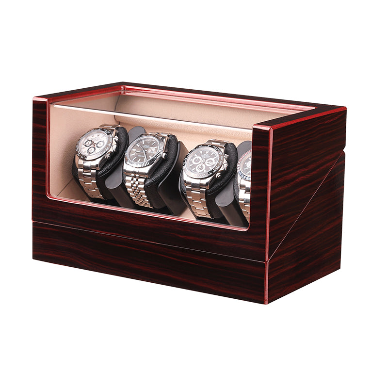 Remontoir Atlas 4 montres 4 montres finition ébène en bois laqué – Maison Orvian