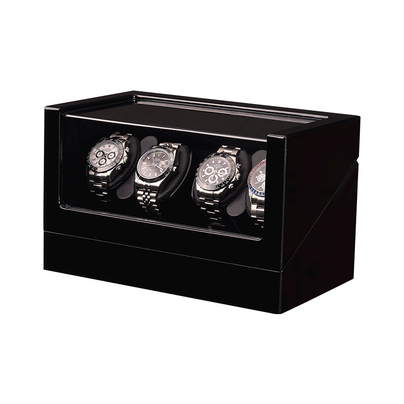 Remontoir Atlas 4 montres 4 montres finition noir laqué en bois laqué – Maison Orvian