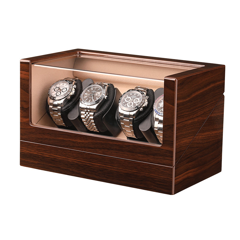 Remontoir Atlas 4 montres 4 montres finition noyer en bois laqué – Maison Orvian