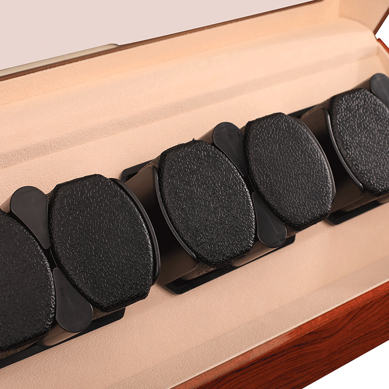 Détail des coussins porte-montre du remontoir Atlas 6 montres