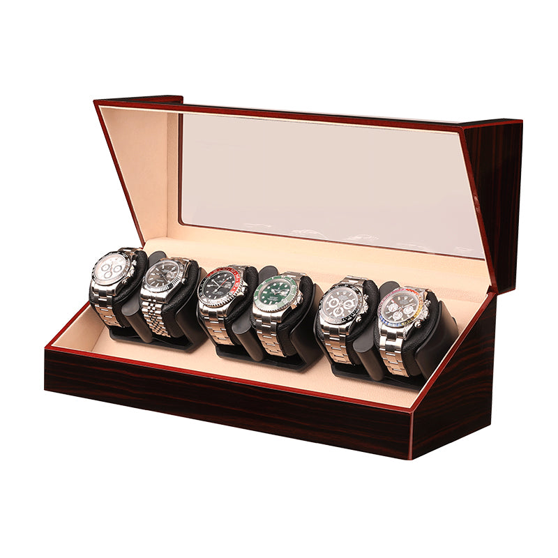 Remontoir Atlas 6 montres 6 montres finition ébène en bois laqué – Maison Orvian