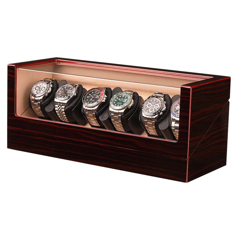 Remontoir Atlas 6 montres 6 montres finition ébène en bois laqué – Maison Orvian