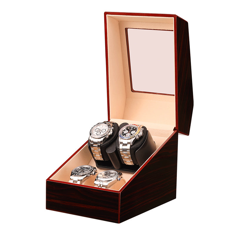 Remontoir Hélios 2 montres 2 montres finition ébène en bois laqué – Maison Orvian