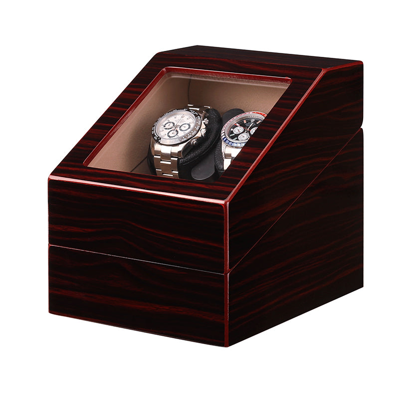 Remontoir Hélios 2 montres 2 montres finition ébène en bois laqué – Maison Orvian