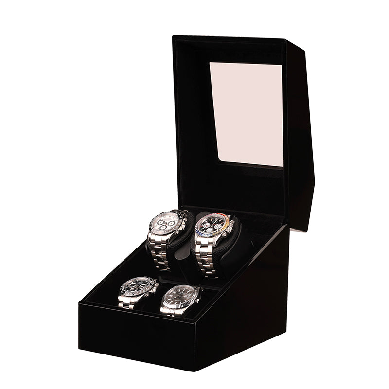 Remontoir Hélios 2 montres 2 montres finition noir laqué en bois laqué – Maison Orvian