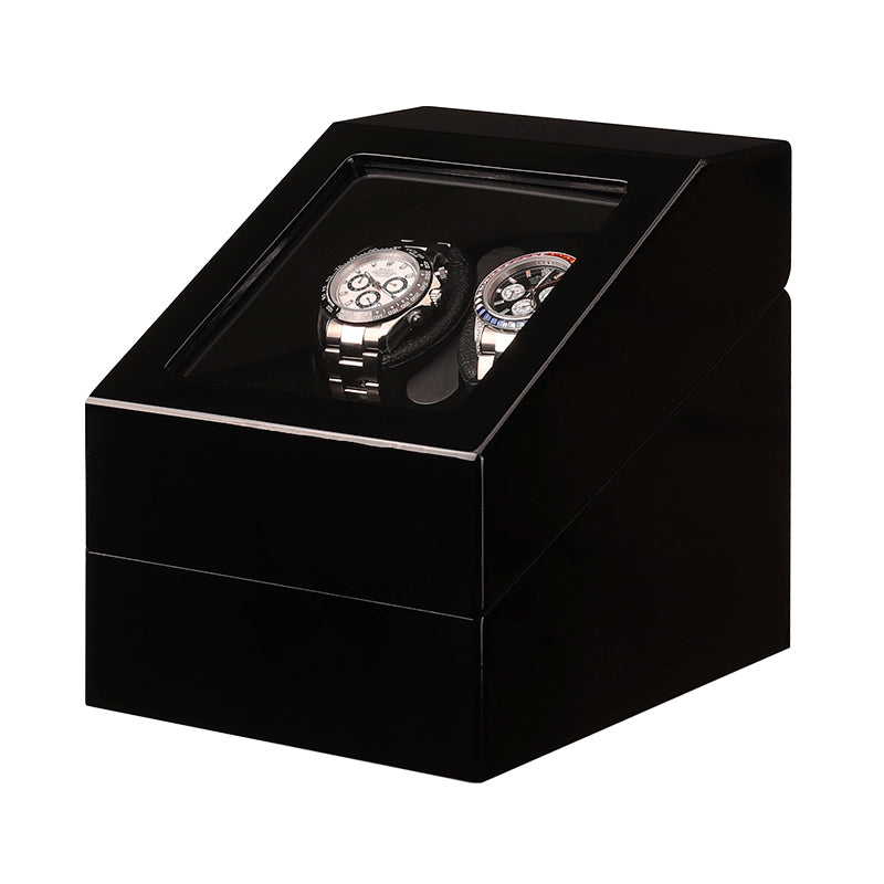 Remontoir Hélios 2 montres 2 montres finition noir laqué en bois laqué – Maison Orvian