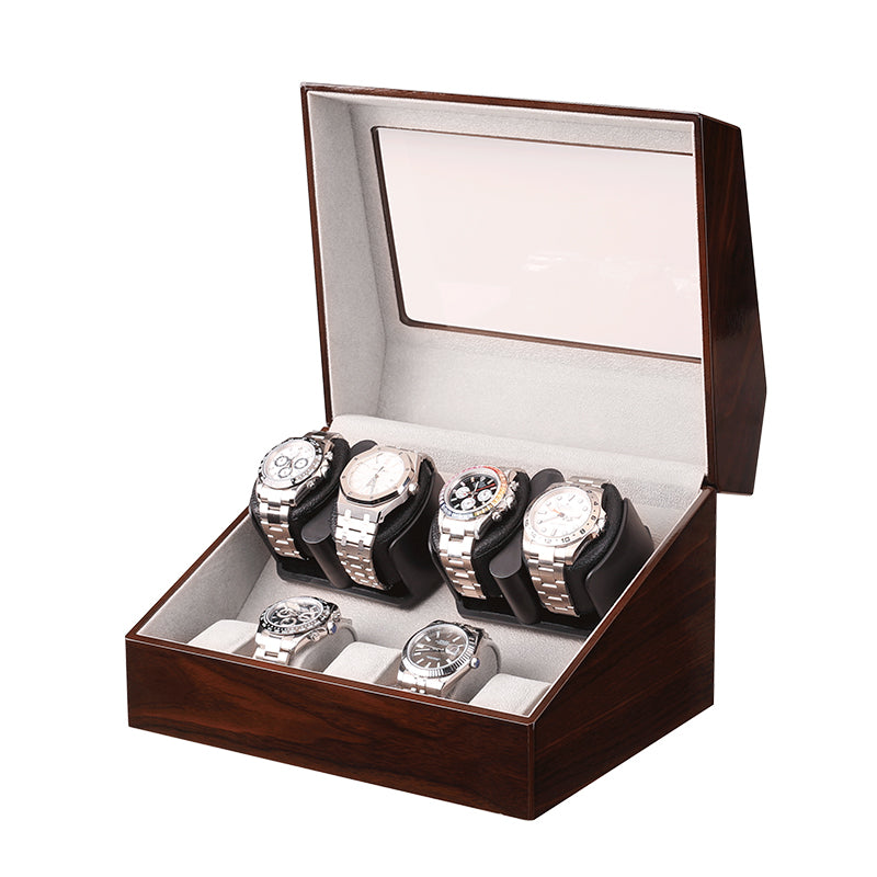 Remontoir Hélios 4 montres 4 montres finition noyer en bois laqué – Maison Orvian