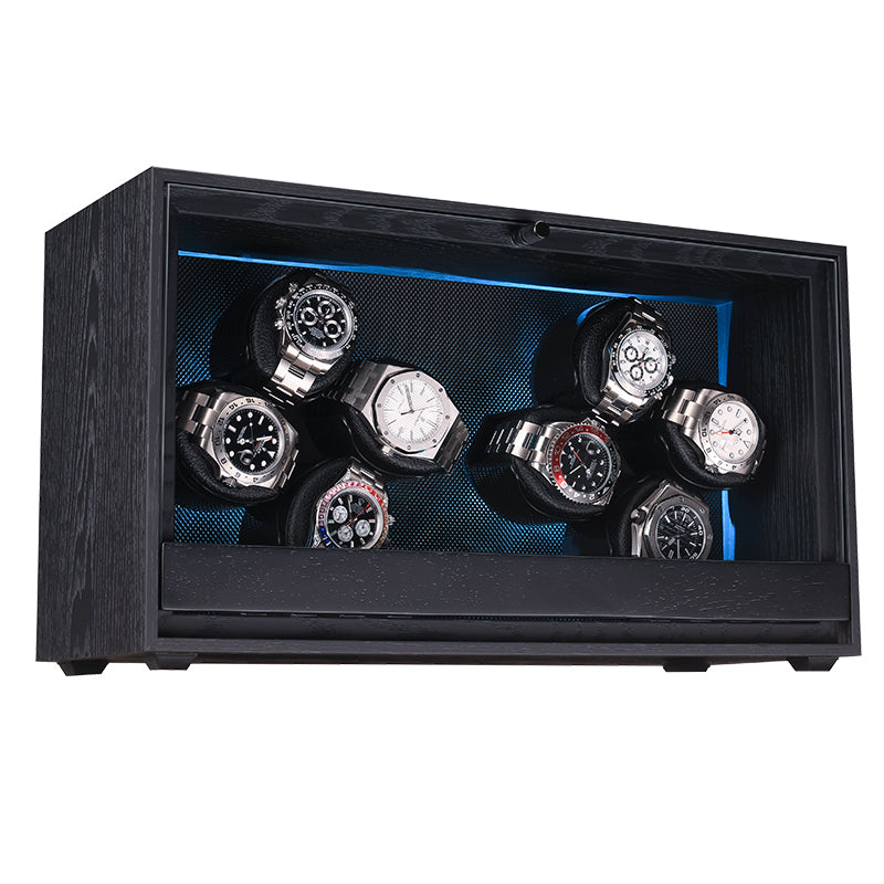 Remontoir Zénith 8 montres noir bois et carbone – Maison Orvian