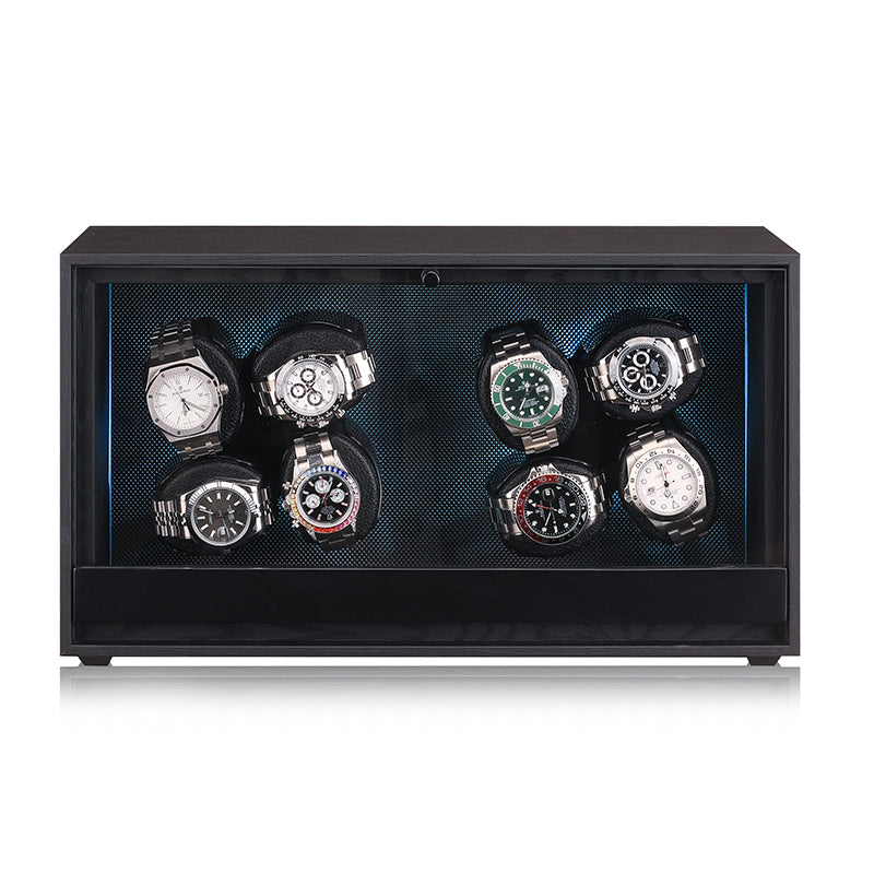 Remontoir Zénith 8 montres noir bois et carbone – Maison Orvian