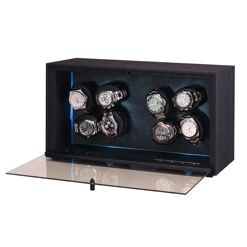 Remontoir Zénith 8 montres noir bois et carbone – Maison Orvian