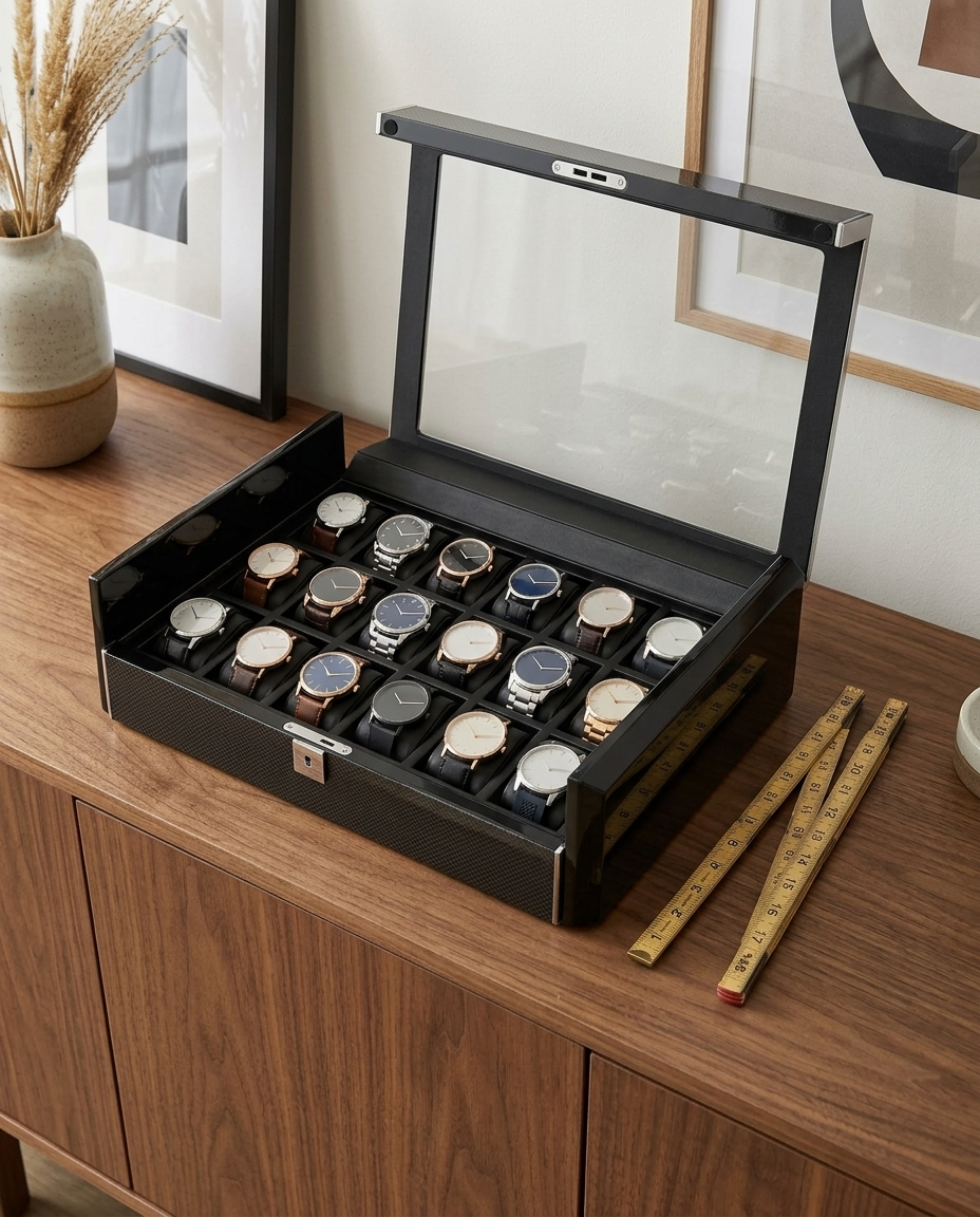 Encombrement de la boîte Trocadéro 18 montres