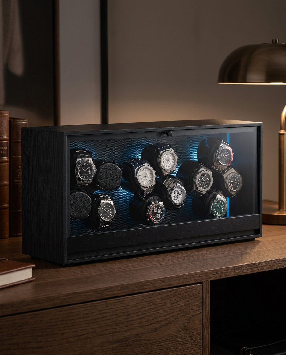 Remontoir Zénith 12 montres sur une console