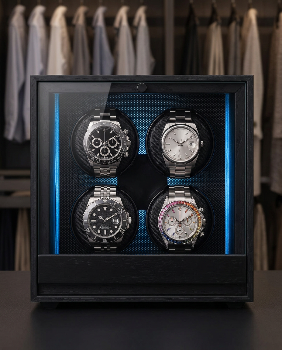 Remontoir Zénith 4 montres dans un dressing